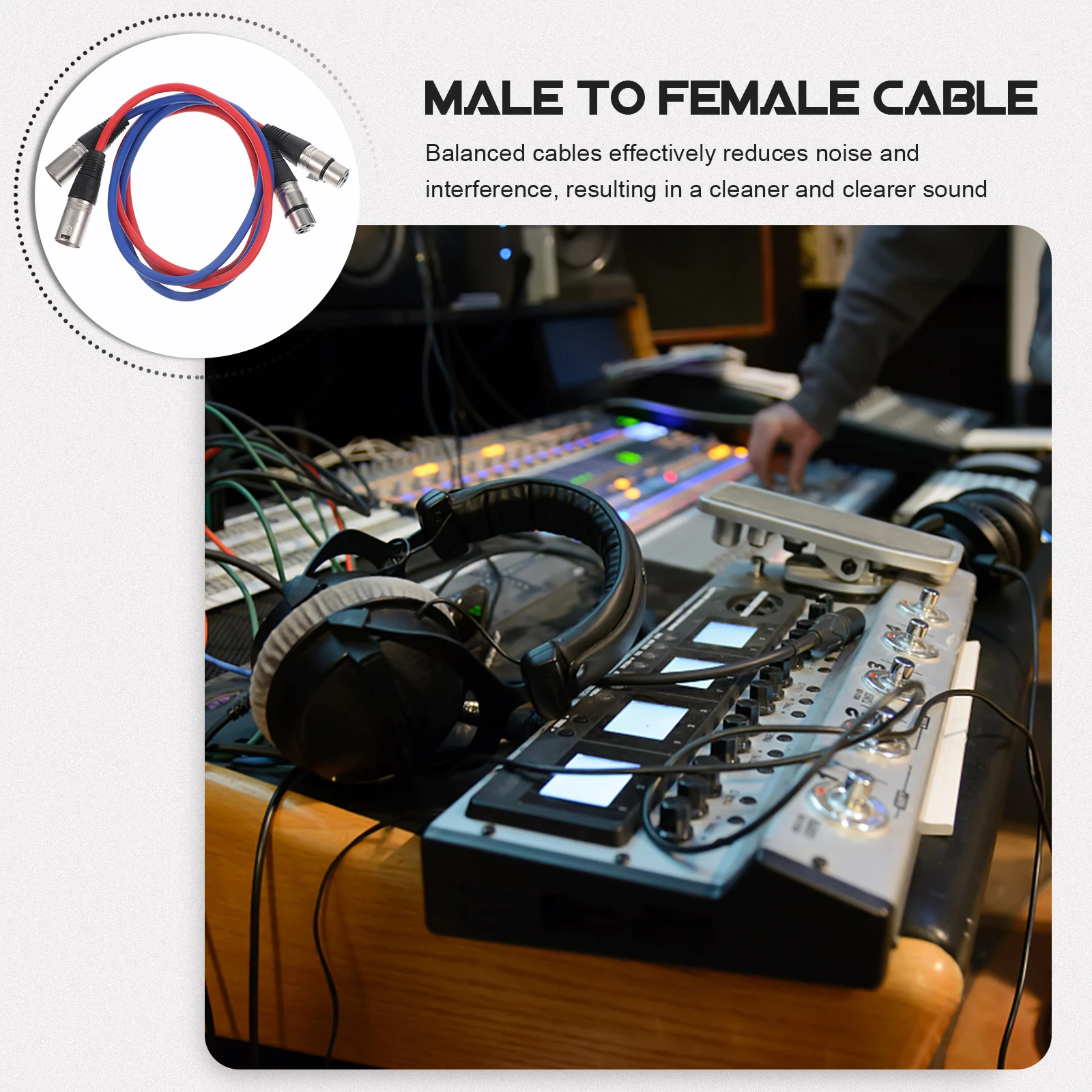 2 Pcs 1M XLR Cables Male to Female Balanced Audio Line for Microphone Speaker Recording Performance
2 Pcs 1M XLR Cables Male to Female Balanced Audio Line for Microphone Speaker Recording Performance