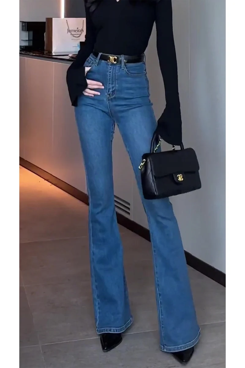 High Waist Flared Jeans Women's Summer Stretch Slim Fit Long Retro Blue Micro Flare Denim Pants High Elasticity Floor Length
High Waist Flared Jeans Women's Summer Stretch Slim Fit Long Retro Blue Micro Flare Denim Pants High Elasticity Floor Length