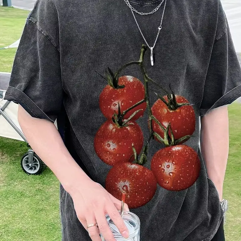 Y2K Graphic Red Tomato T-Shirt All - Cotton High Quality Oversize Green Tee Fresh Tomato Bunch Print Casual Y2K Trend
Y2K Graphic Red Tomato T-Shirt All - Cotton High Quality Oversize Green Tee Fresh Tomato Bunch Print Casual Y2K Trend