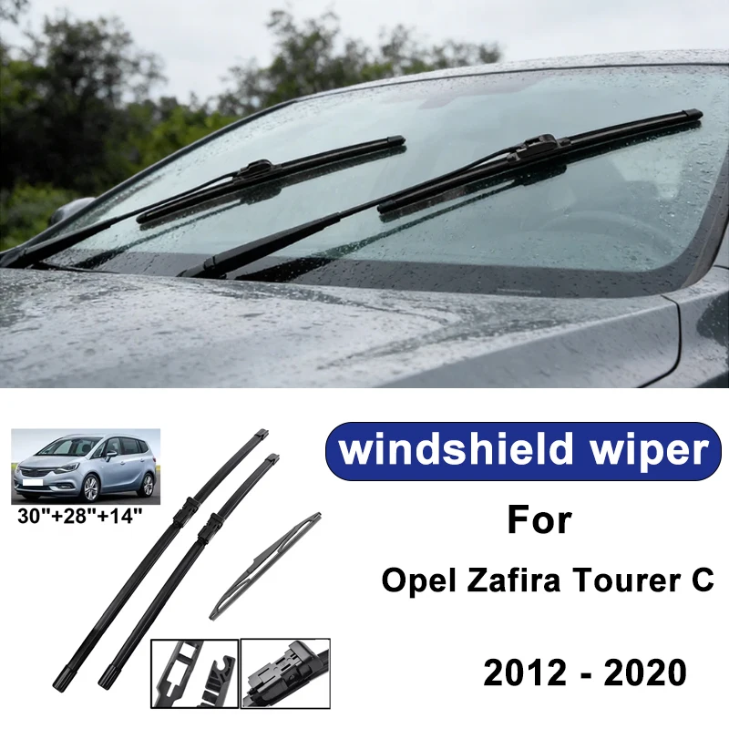 For Opel Zafira Tourer C 2012 - 2020 car windshield front/rear wipers, silent wiper blades, car blade brush accessories
For Opel Zafira Tourer C 2012 - 2020 car windshield front/rear wipers, silent wiper blades, car blade brush accessories