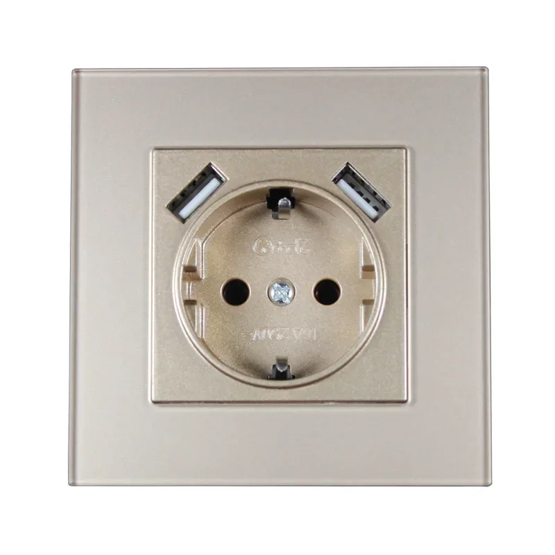 New USB Wall Socket for phone charge Double USB Port 5V 2A usb wall outlet usb murale Gold color F1-01JJ
New USB Wall Socket for phone charge Double USB Port 5V 2A usb wall outlet usb murale Gold color F1-01JJ