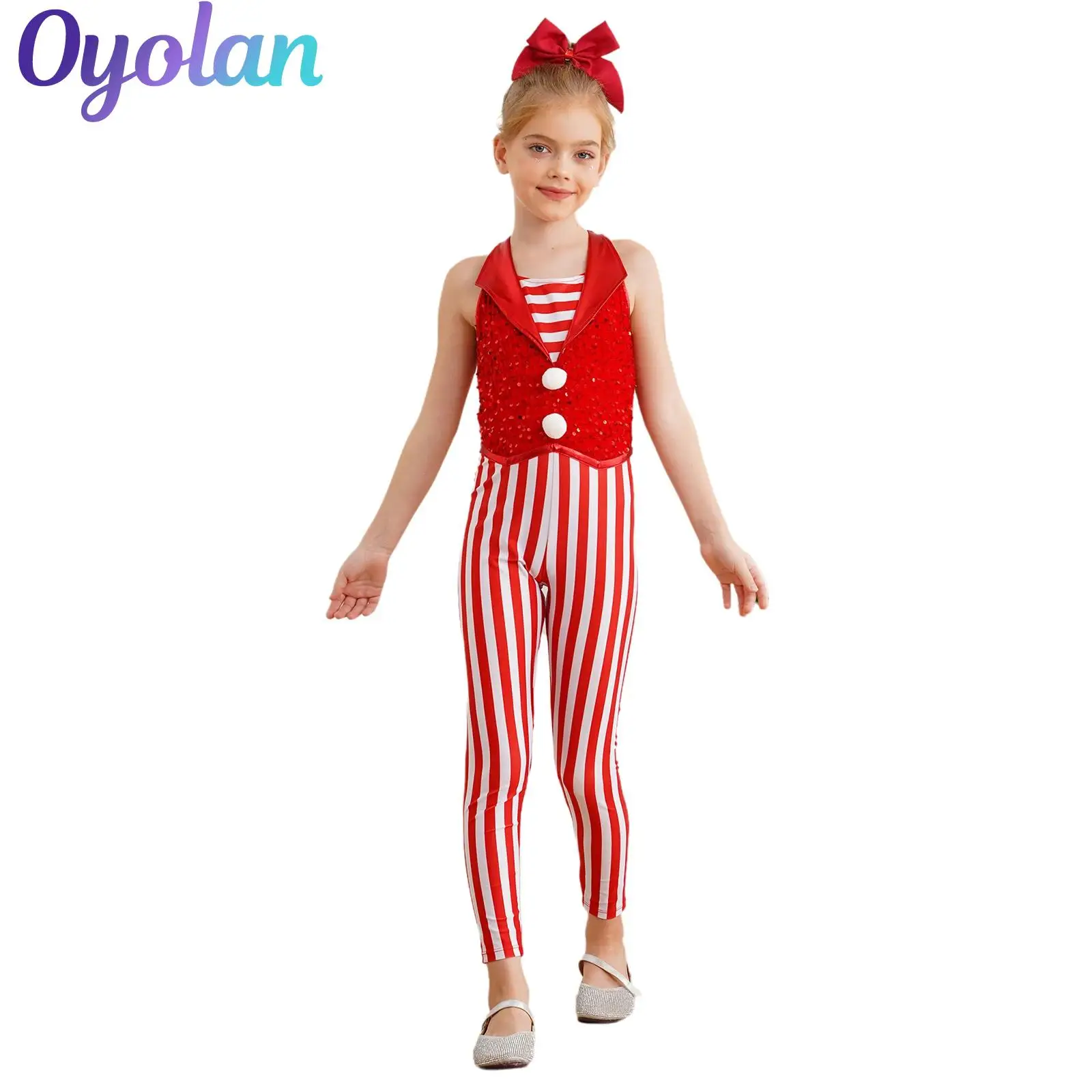 Girls Christmas Xmas Santa ClausCosplay Costume Stripes Sequins Bodysuit Gymnastic Ballet Dance Jumpsuit Candy Cane Costume
Girls Christmas Xmas Santa ClausCosplay Costume Stripes Sequins Bodysuit Gymnastic Ballet Dance Jumpsuit Candy Cane Costume