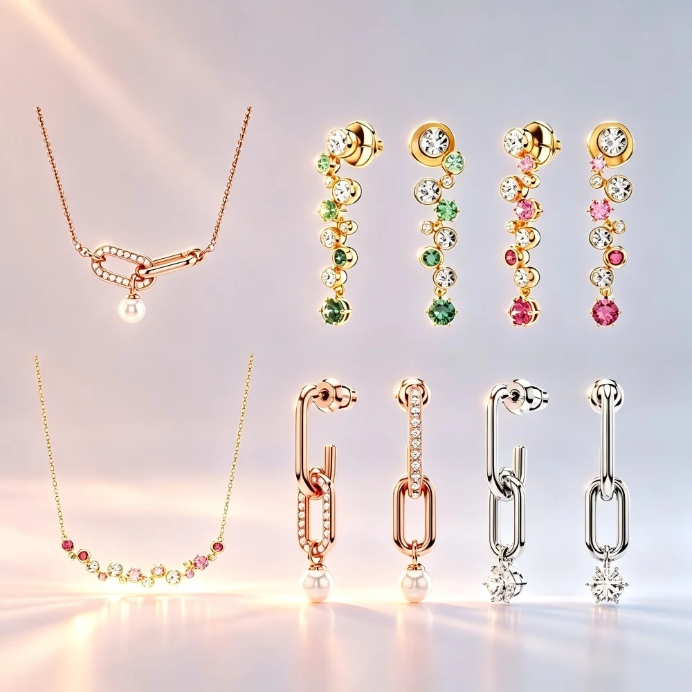 High-quality new S family double-ring series necklace, bracelet and stud earring of jewelry set
High-quality new S family double-ring series necklace, bracelet and stud earring of jewelry set