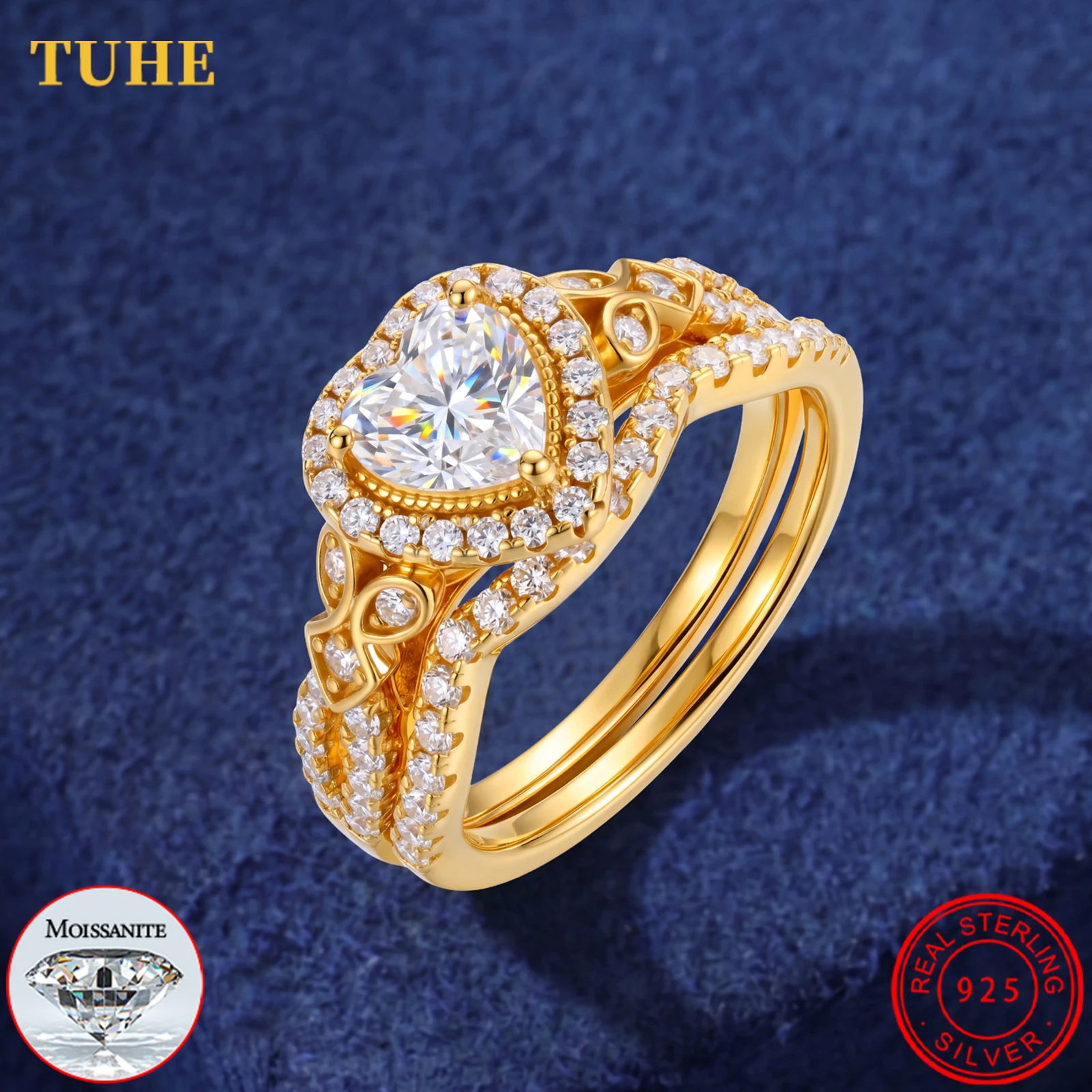 Moissanite 925 Sterling Silver Promise Ring Certified Heart Cut Stackable Halo Ring Wedding Engagement Jewelry Gifts for Women
Moissanite 925 Sterling Silver Promise Ring Certified Heart Cut Stackable Halo Ring Wedding Engagement Jewelry Gifts for Women