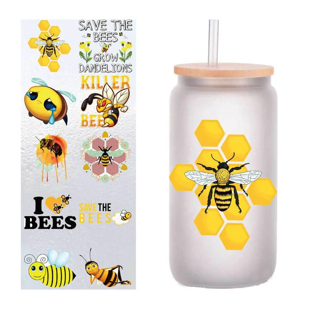 10 pieces/pack cartoon yellow honey UV transfer sticker Crystal label glass sticker customized four inches.
10 pieces/pack cartoon yellow honey UV transfer sticker Crystal label glass sticker customized four inches.