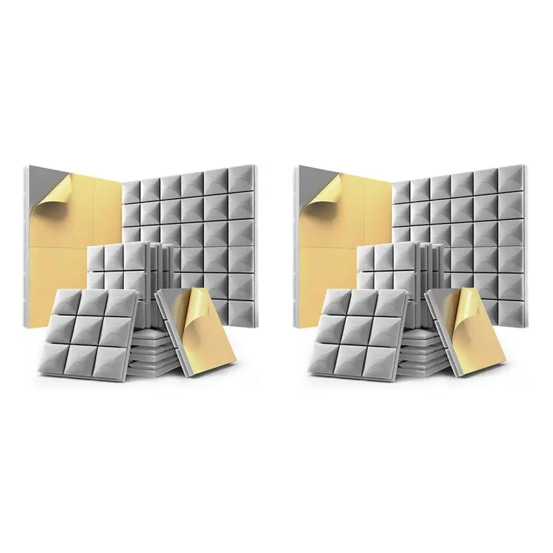 AEF6-24 Pack Sound Proof Foam Panels With Self-Adhesive, 12 X 12 X 2 Inches Acoustic Panels,Soundproof Wall Panels Gray
AEF6-24 Pack Sound Proof Foam Panels With Self-Adhesive, 12 X 12 X 2 Inches Acoustic Panels,Soundproof Wall Panels Gray