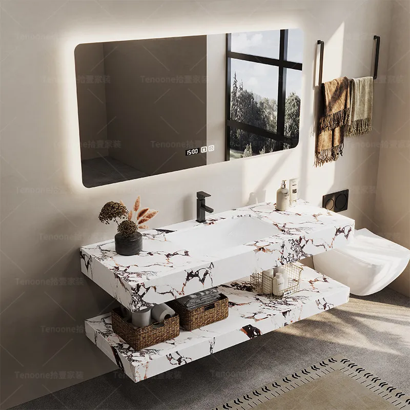 Simple bathroom cabinet combination double-layer rock slab ceramic basin toilet washstand washbasin bathroom set
Simple bathroom cabinet combination double-layer rock slab ceramic basin toilet washstand washbasin bathroom set
