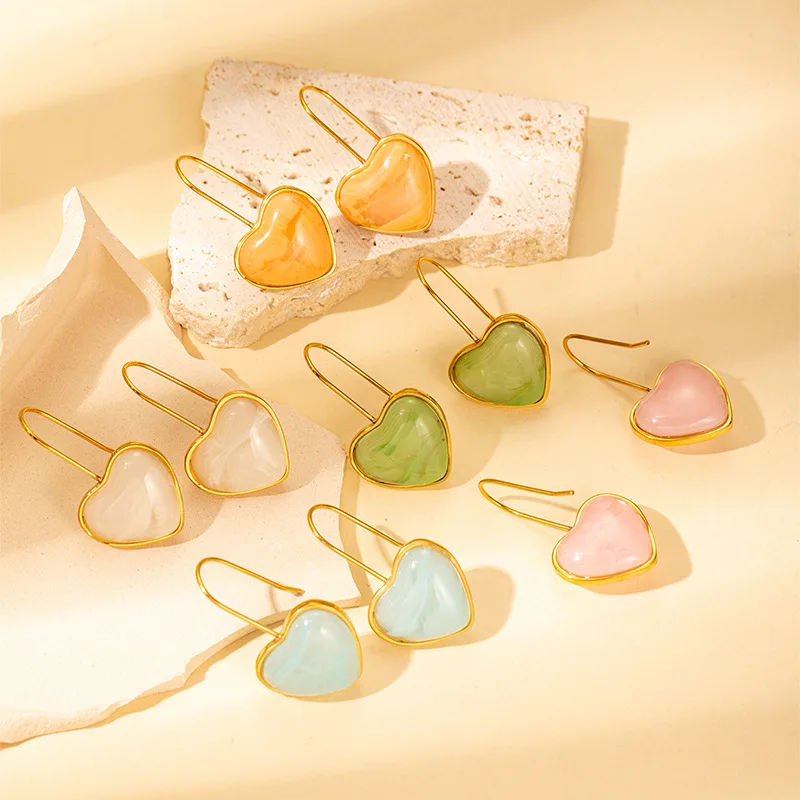 316L Stainless Steel Heart Shape Candy Colored Women's Earrings Exquisite New Ear Jewelry Wholesale Gift
316L Stainless Steel Heart Shape Candy Colored Women's Earrings Exquisite New Ear Jewelry Wholesale Gift