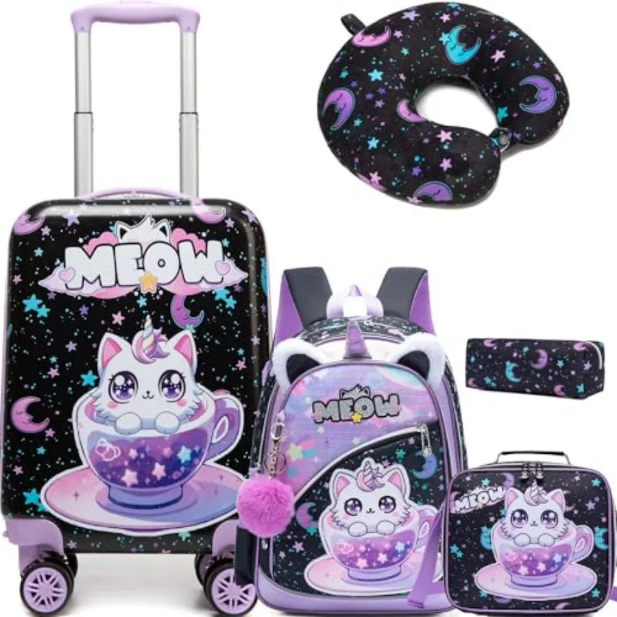 Kid's Luggage Set 5 Pcs Suitcase Set 16' Hardside Spinner Wheels Girls Carry On Toddler Travel Rolling Airline Approved
Kid's Luggage Set 5 Pcs Suitcase Set 16' Hardside Spinner Wheels Girls Carry On Toddler Travel Rolling Airline Approved