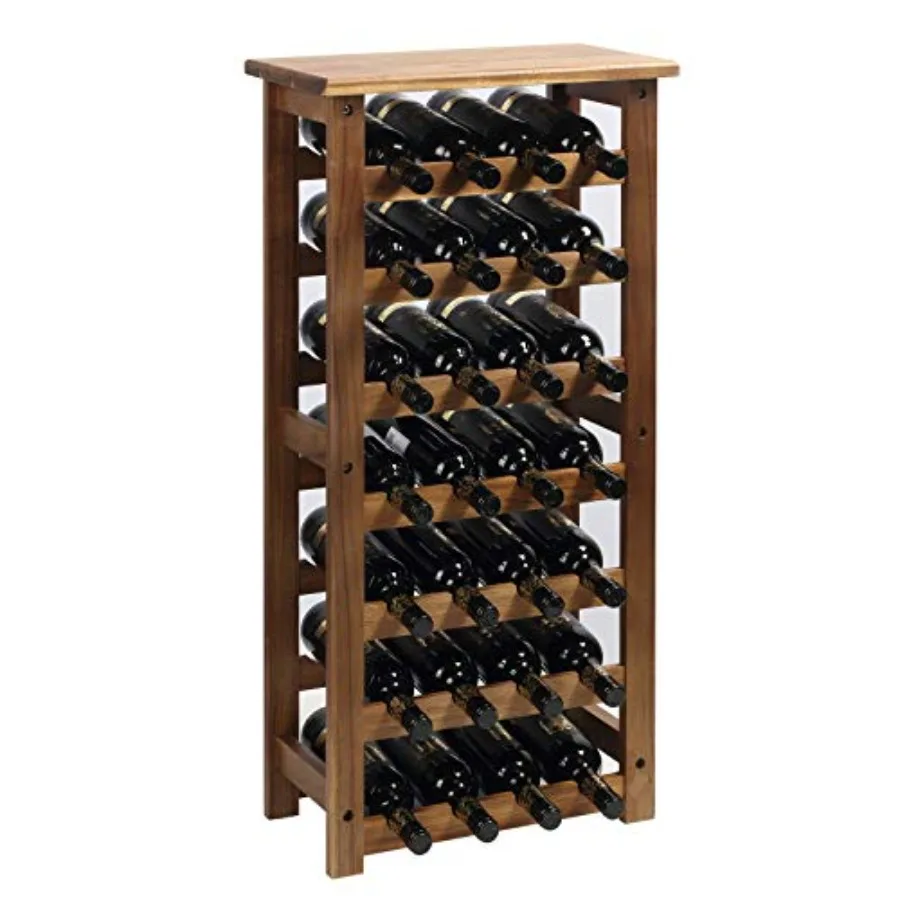 Wine Rack Wood Floor Standing 28 Bottles - 7 Tier Wooden Wine Holder Storage Organizer for Kitchen, Pantry, Wine Cellar, Bar -
Wine Rack Wood Floor Standing 28 Bottles - 7 Tier Wooden Wine Holder Storage Organizer for Kitchen, Pantry, Wine Cellar, Bar -