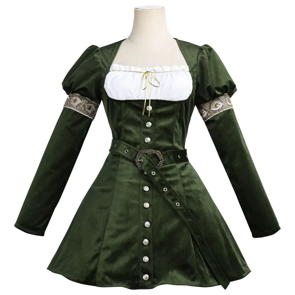 Medieval Women Cosplay Dress French Vintage Green Victorian Gothic Court Outfit Halloween Comic Con Stage Performance Costume
Medieval Women Cosplay Dress French Vintage Green Victorian Gothic Court Outfit Halloween Comic Con Stage Performance Costume