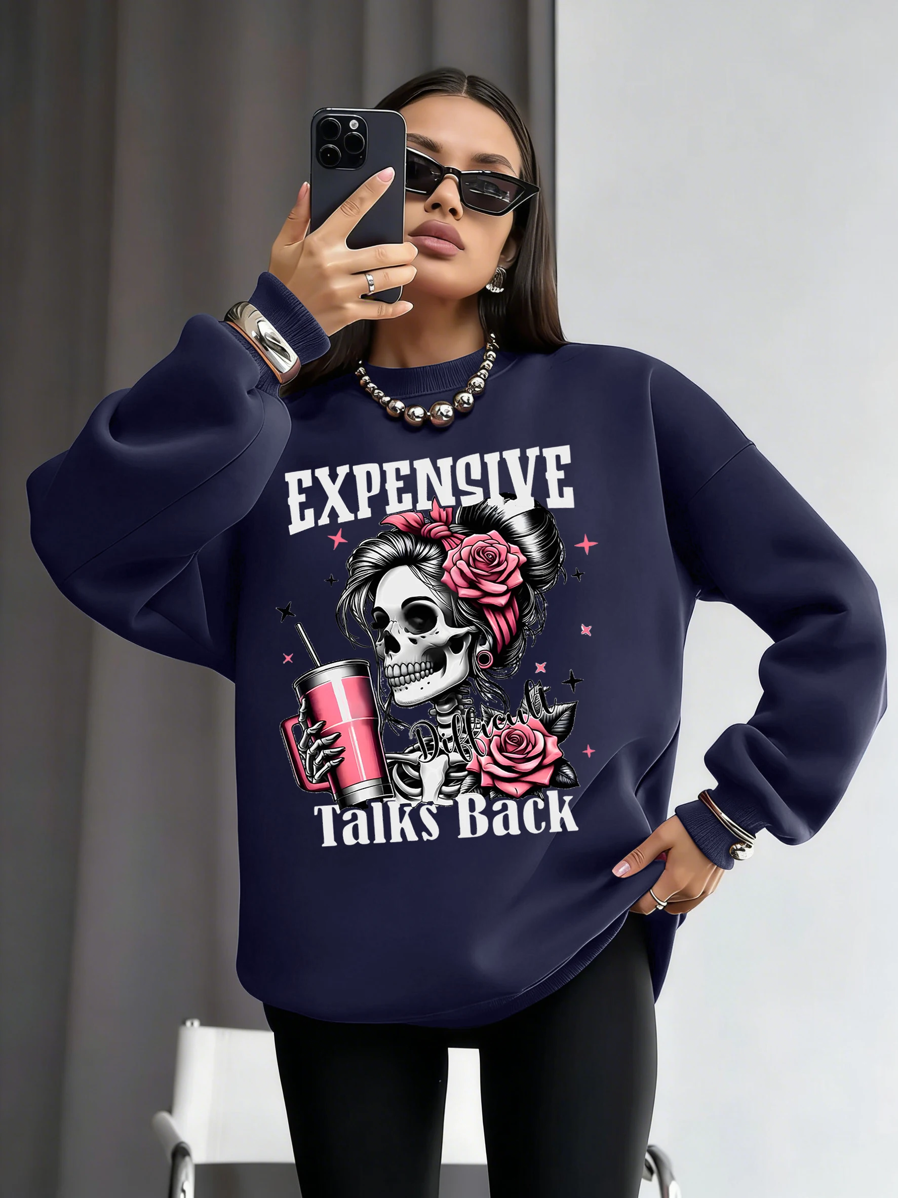 Дорогие свитшоты с забавным принтом Talks Back, женская модная спортивная уличная одежда, осенне-зимние толстовки, удобная одежда большого размера
Дорогие свитшоты с забавным принтом Talks Back, женская модная спортивная уличная одежда, осенне-зимние толстовки, удобная одежда большого размера