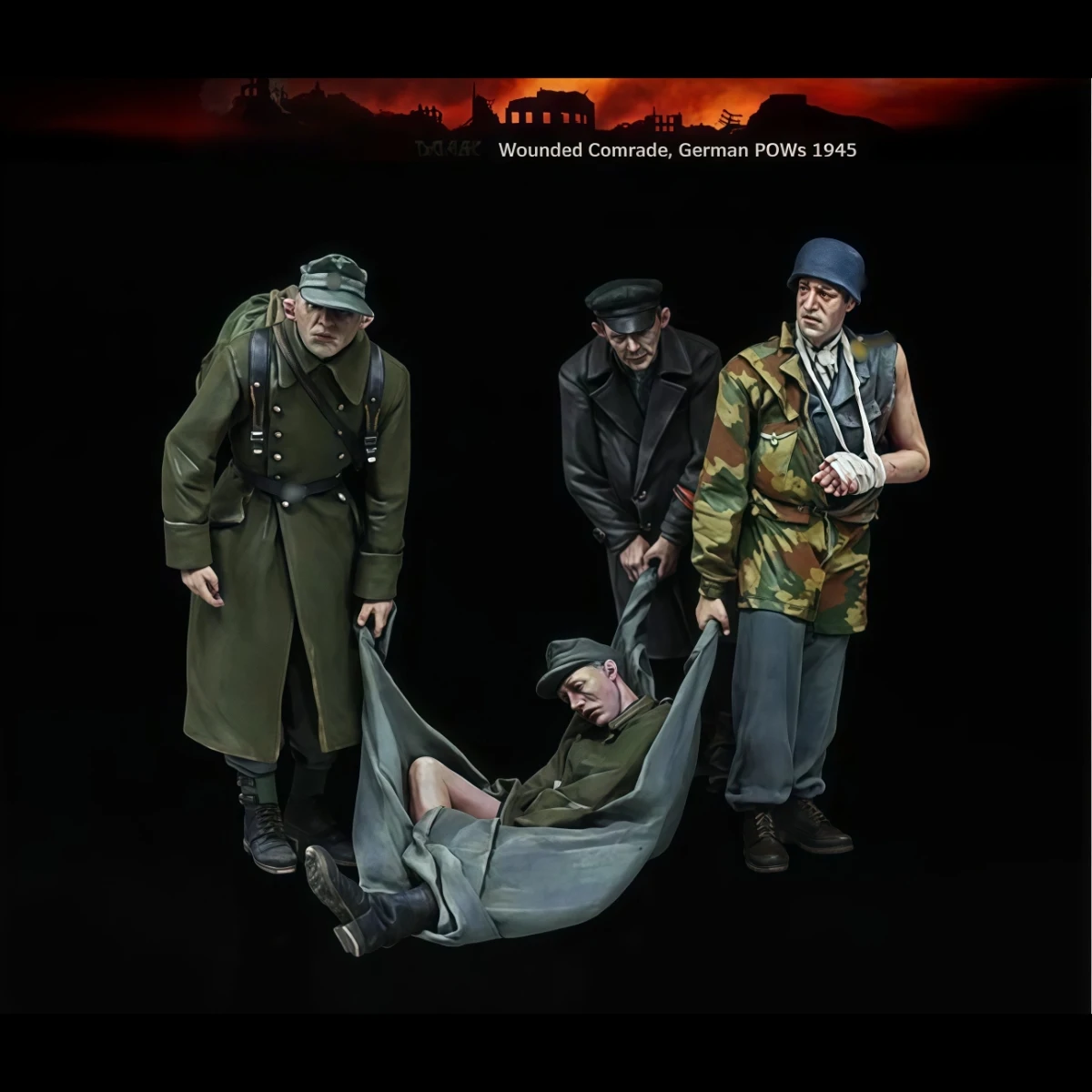 1/35 scale resin unpainted model kit, military theme, carrying a wounded comrade (4 people), unassembled and unpainted GK, 1850R
1/35 scale resin unpainted model kit, military theme, carrying a wounded comrade (4 people), unassembled and unpainted GK, 1850R