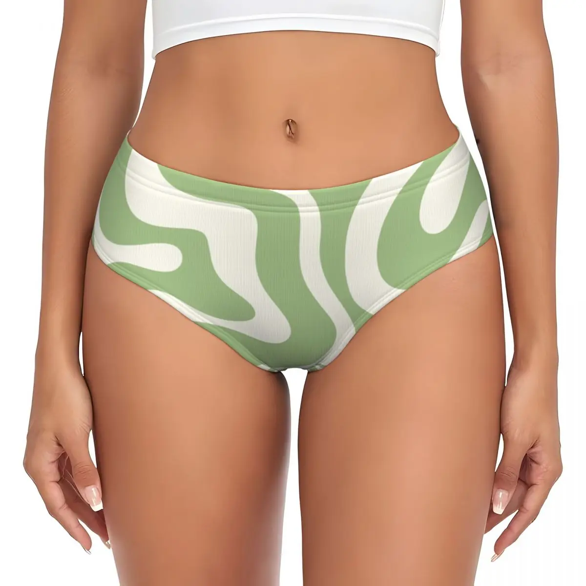 Custom Sage Liquid Swirl Abstract Pattern Brief Panties Women's Stretch Underwear Valentine's Day Gift Underpants
Custom Sage Liquid Swirl Abstract Pattern Brief Panties Women's Stretch Underwear Valentine's Day Gift Underpants