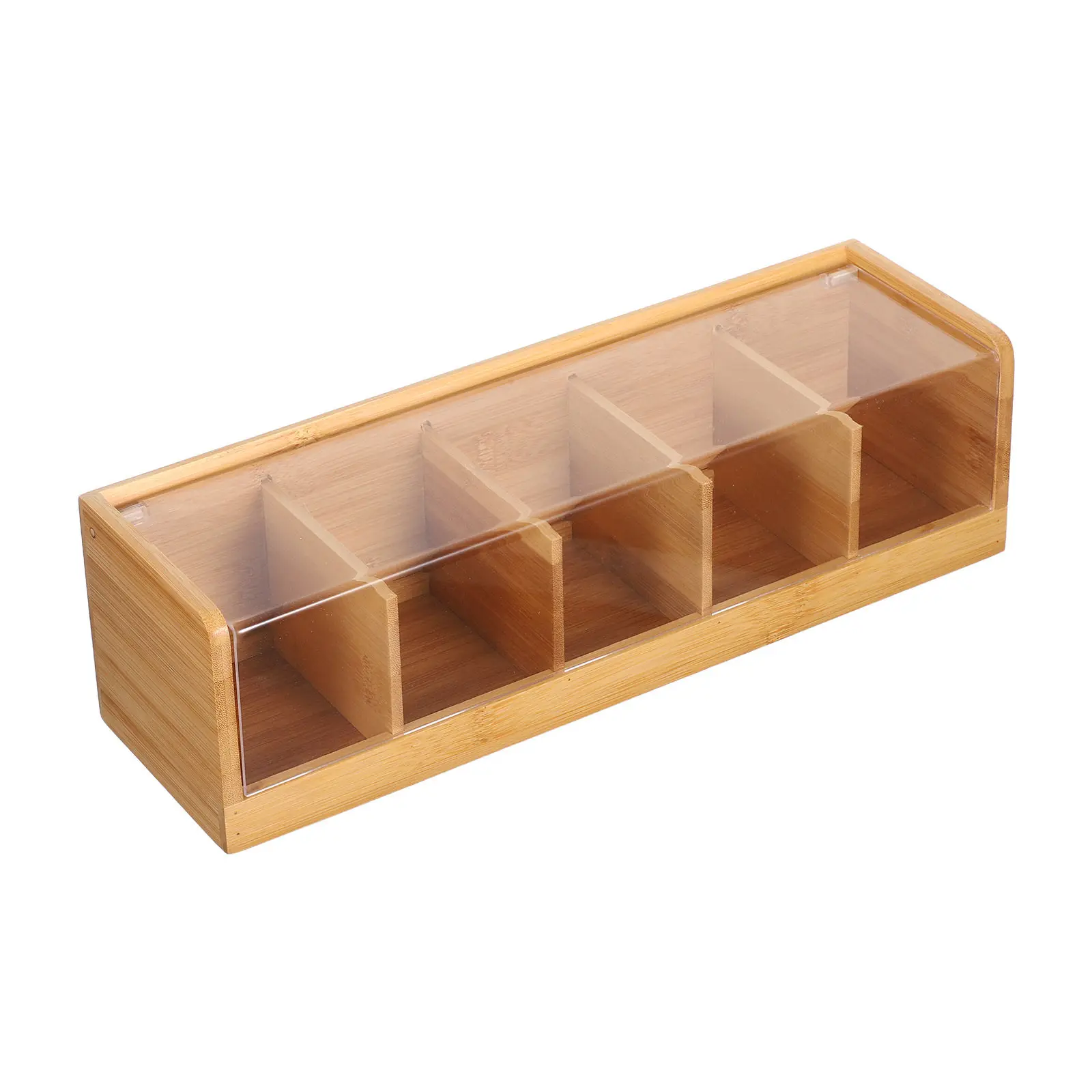 Tea Bag Storage Box with Lid 5-Compartment Divided Design Airtight Seal Transparent Cover for Loose Tea Sugar Packets Countertop
Tea Bag Storage Box with Lid 5-Compartment Divided Design Airtight Seal Transparent Cover for Loose Tea Sugar Packets Countertop