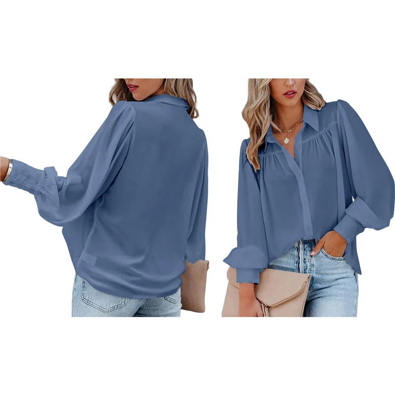 CGS-Womens Shirts Button Down Printed Lantern Long Sleeve Blouse Fashion Casual Tops 2025
CGS-Womens Shirts Button Down Printed Lantern Long Sleeve Blouse Fashion Casual Tops 2025