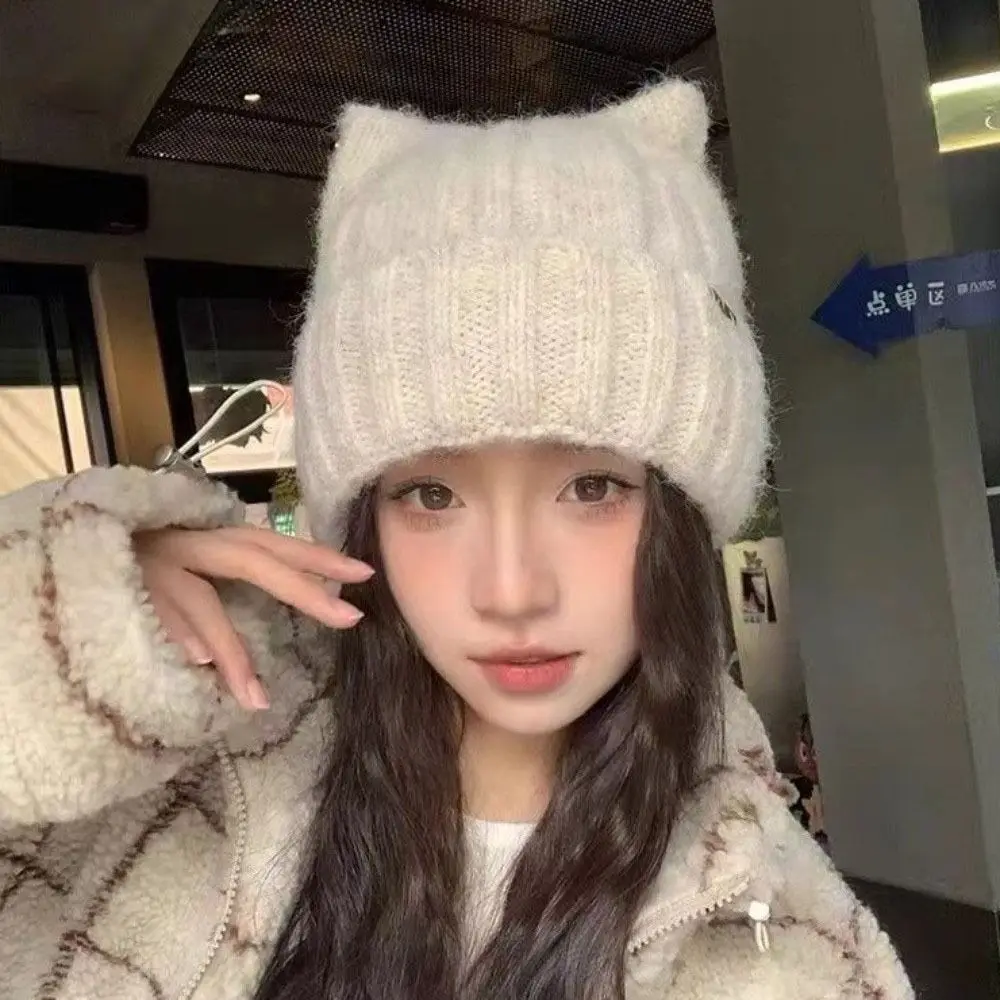 Lovely Wool Cat Ears Hat Y2k Windproof Knitted Pullover Hat Warm Korean Style Women Beanie Hats Girls
Lovely Wool Cat Ears Hat Y2k Windproof Knitted Pullover Hat Warm Korean Style Women Beanie Hats Girls