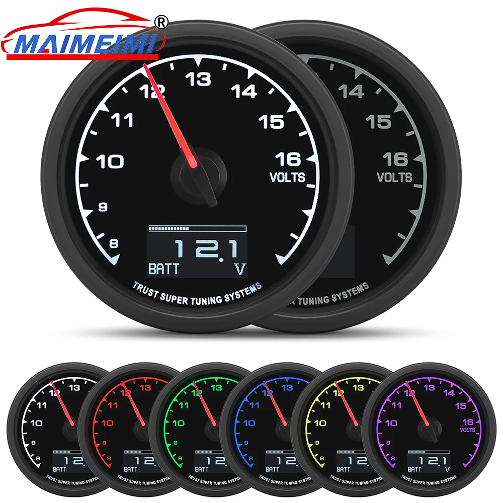 12V Digital pointer display volt Gauge 7-color backlight LCD Digital Gauges Meter 8-16 voltmeter
12V Digital pointer display volt Gauge 7-color backlight LCD Digital Gauges Meter 8-16 voltmeter
