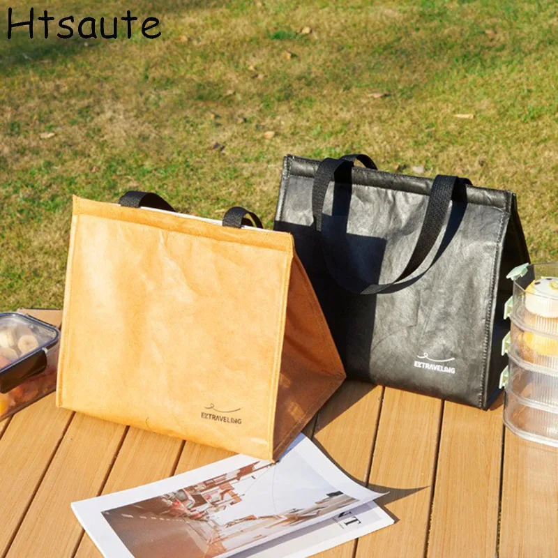 Large Capacity Lunch Bags kraft paper Portable Fashionable Bento Bag Hand-held Diagonal Cross Waterproof Insulation Bag 
Large Capacity Lunch Bags kraft paper Portable Fashionable Bento Bag Hand-held Diagonal Cross Waterproof Insulation Bag