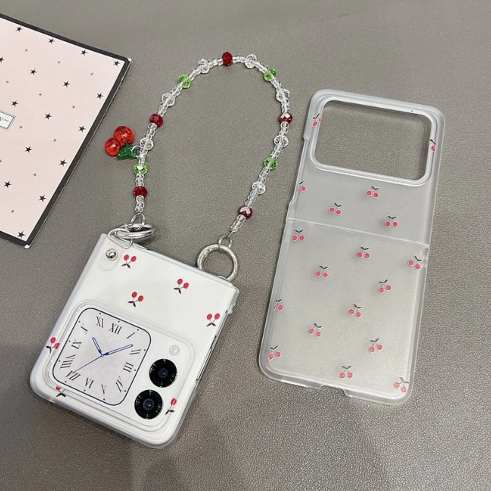INS Cherry Pattern Phone Case for Samsung Galaxy Z Flip6 5 4 3 Cute Clear Soft Folding Shockproof Back Cover with Bead Chain
INS Cherry Pattern Phone Case for Samsung Galaxy Z Flip6 5 4 3 Cute Clear Soft Folding Shockproof Back Cover with Bead Chain