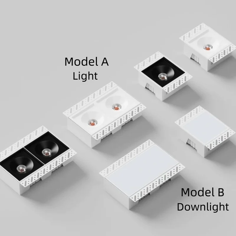 Square minimalist double-headed LED spotlight pre-buried gut frameless embedded anti-glare living room no main light downlight
Square minimalist double-headed LED spotlight pre-buried gut frameless embedded anti-glare living room no main light downlight
