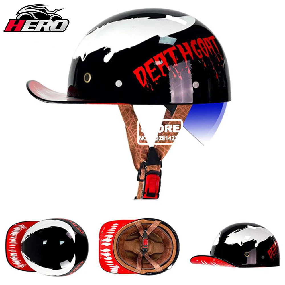 Retro Motorcycle Helmet Fashion Women Baseball Cap Men Half Helmet Riding Racing Moto Helmet DOT Certification Protection Cap
Retro Motorcycle Helmet Fashion Women Baseball Cap Men Half Helmet Riding Racing Moto Helmet DOT Certification Protection Cap