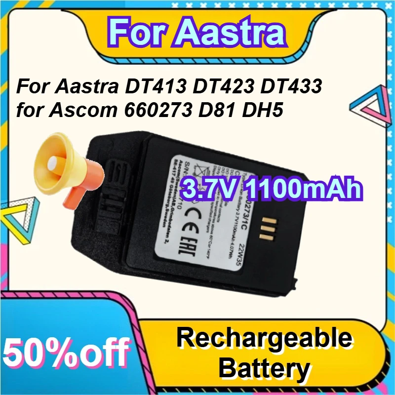 For Aastra DT413 DT423 DT433 for Ascom 660273 D81 DH5 Cordless Phone Rechargeable Battery
For Aastra DT413 DT423 DT433 for Ascom 660273 D81 DH5 Cordless Phone Rechargeable Battery