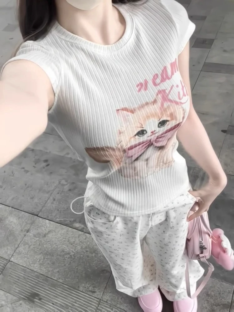 Dopamine Pink Casual Sports Set Women's Summer Shoulder Length Short Sleeve Floral Long Pants Two Piece Set Cute And Slimming
Dopamine Pink Casual Sports Set Women's Summer Shoulder Length Short Sleeve Floral Long Pants Two Piece Set Cute And Slimming