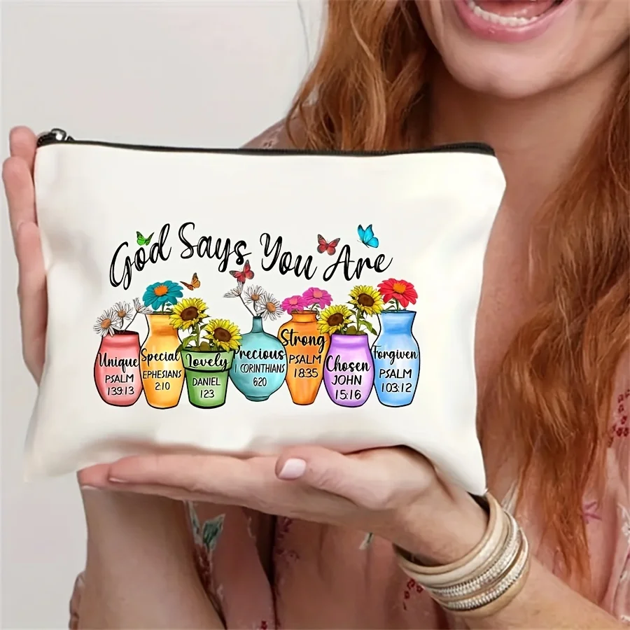 Set Of 5 Motivational Cosmetic Bags Featuring The Phrase 'God Says You Are' With Floral Designs Ideal For Christian Gifts Enco
Set Of 5 Motivational Cosmetic Bags Featuring The Phrase 'God Says You Are' With Floral Designs Ideal For Christian Gifts Enco
