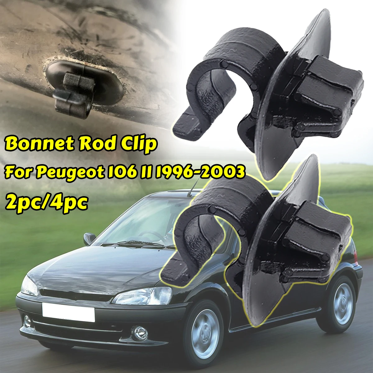 For Peugeot 106 II Bonnet Rod Stay Support Strut Retainer Lock Black Plastic Fastener Car Hood Tools Accessories 1996 1998 -2003
For Peugeot 106 II Bonnet Rod Stay Support Strut Retainer Lock Black Plastic Fastener Car Hood Tools Accessories 1996 1998 -2003