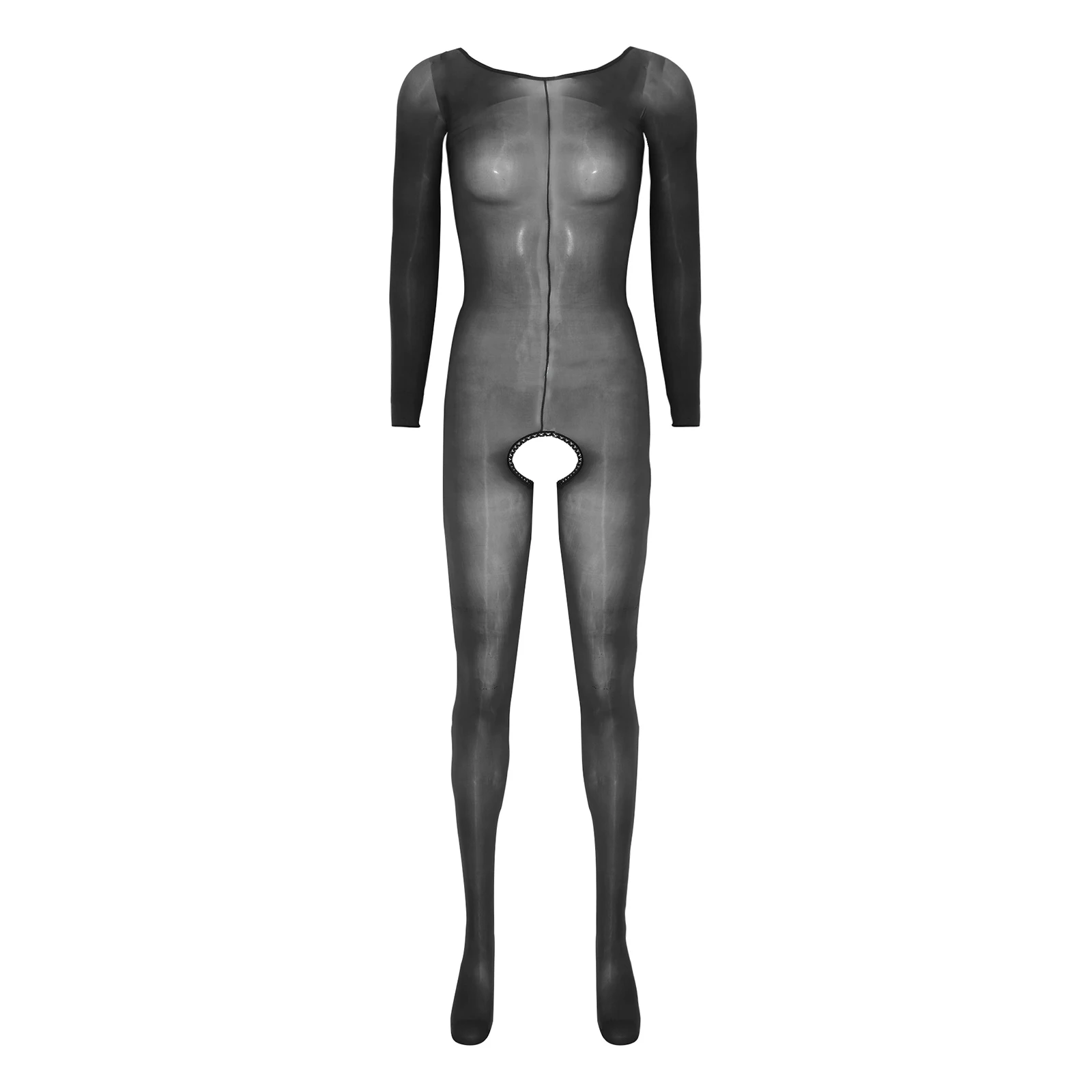 Womens Nylon Crotchless/Regular Unitard Romper See-through Stretchy Bodystocking Solid Long Sleeve Bodysuit Clubwear Nightwear
Womens Nylon Crotchless/Regular Unitard Romper See-through Stretchy Bodystocking Solid Long Sleeve Bodysuit Clubwear Nightwear