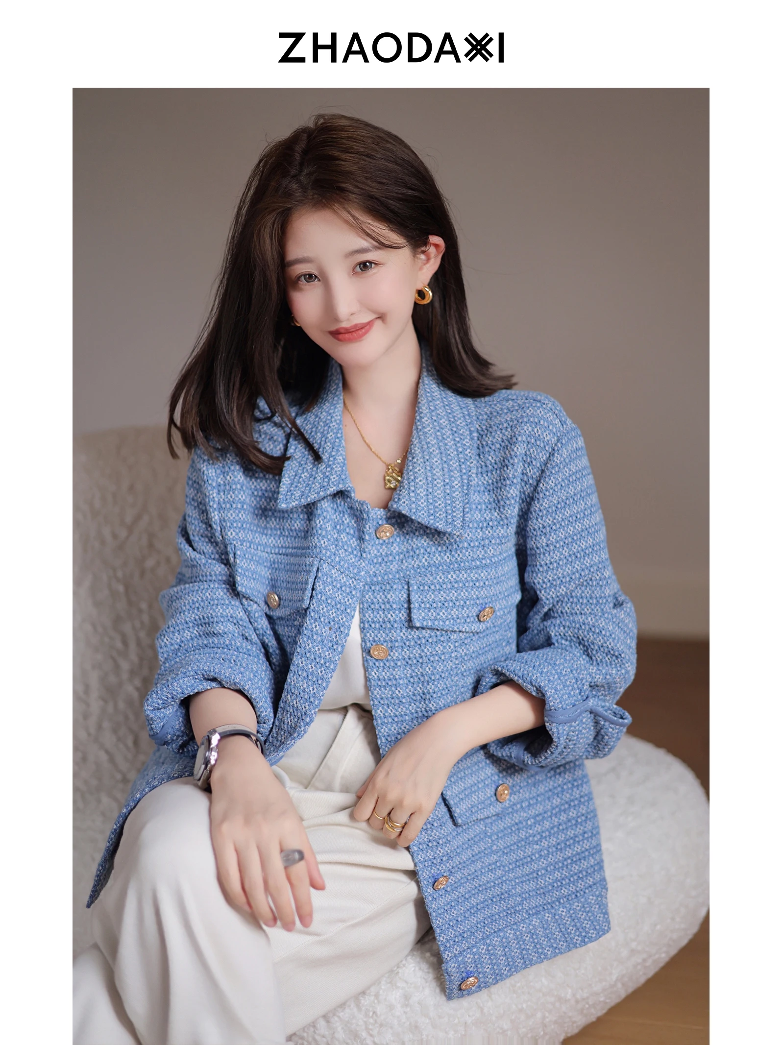 Loose Faionable Denim Jaet by Zhao Daxi Cotton Polyester Blend Straight Cut Long Sve Classic Button Closure Pure Color
Loose Faionable Denim Jaet by Zhao Daxi Cotton Polyester Blend Straight Cut Long Sve Classic Button Closure Pure Color