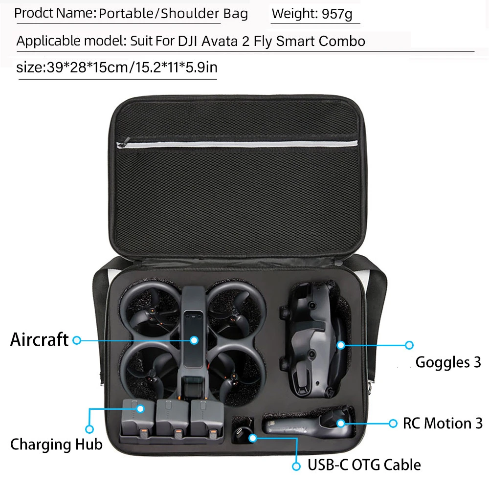 Сумка для хранения для DJI Avata 2 универсальный органайзер Avata 2 для переноски
Сумка для хранения для DJI Avata 2 универсальный органайзер Avata 2 для переноски