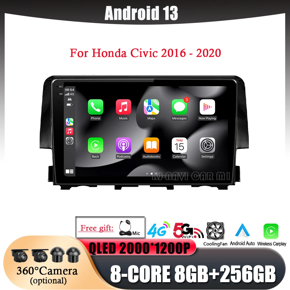 Android 13 для Honda Civic 2016 - 2020 автомобильное радио, стерео, мультимедийная навигация, GPS, видеоплеер DSP, беспроводной Carplay, авто, Wi-Fi, 4G
Android 13 для Honda Civic 2016 - 2020 автомобильное радио, стерео, мультимедийная навигация, GPS, видеоплеер DSP, беспроводной Carplay, авто, Wi-Fi, 4G