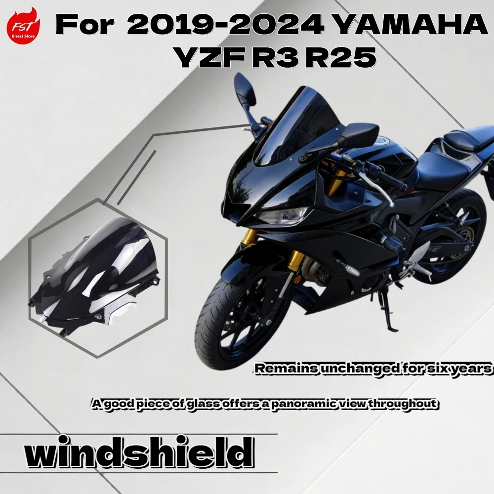 Для Yamaha YZF R3 R25 19-24: Спортивное гоночное увеличенное переднее ветровое стекло (обтекатель), аксессуары
Для Yamaha YZF R3 R25 19-24: Спортивное гоночное увеличенное переднее ветровое стекло (обтекатель), аксессуары