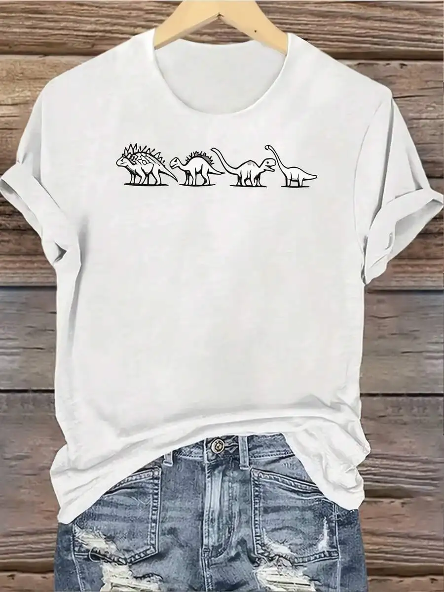 Womens Dinosaur Evolution Graphic T-Shirt Casual Crew Neck Short Sleeve Relaxed Summer Tee
Womens Dinosaur Evolution Graphic T-Shirt Casual Crew Neck Short Sleeve Relaxed Summer Tee