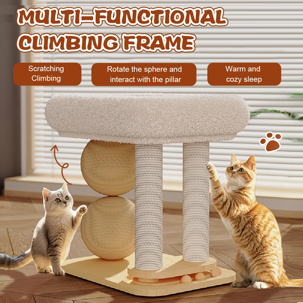 Cat Jumping Platform with Sisal Ball Cats Scratch Pillar Breathable Cooling Mat Cat Bed Pet Supplies Climbing Frame
Cat Jumping Platform with Sisal Ball Cats Scratch Pillar Breathable Cooling Mat Cat Bed Pet Supplies Climbing Frame