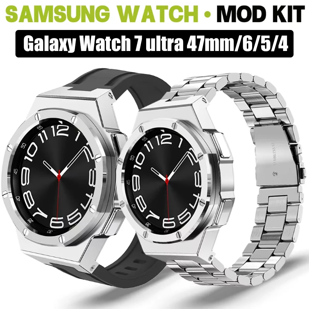 Modification Kit For Samsung Galaxy Watch 7 Ultra 47mm Metal Case Strap For Galaxy6 43/47mm 5pro 45mm 4 44mm Luxury Bracelet Set
Modification Kit For Samsung Galaxy Watch 7 Ultra 47mm Metal Case Strap For Galaxy6 43/47mm 5pro 45mm 4 44mm Luxury Bracelet Set