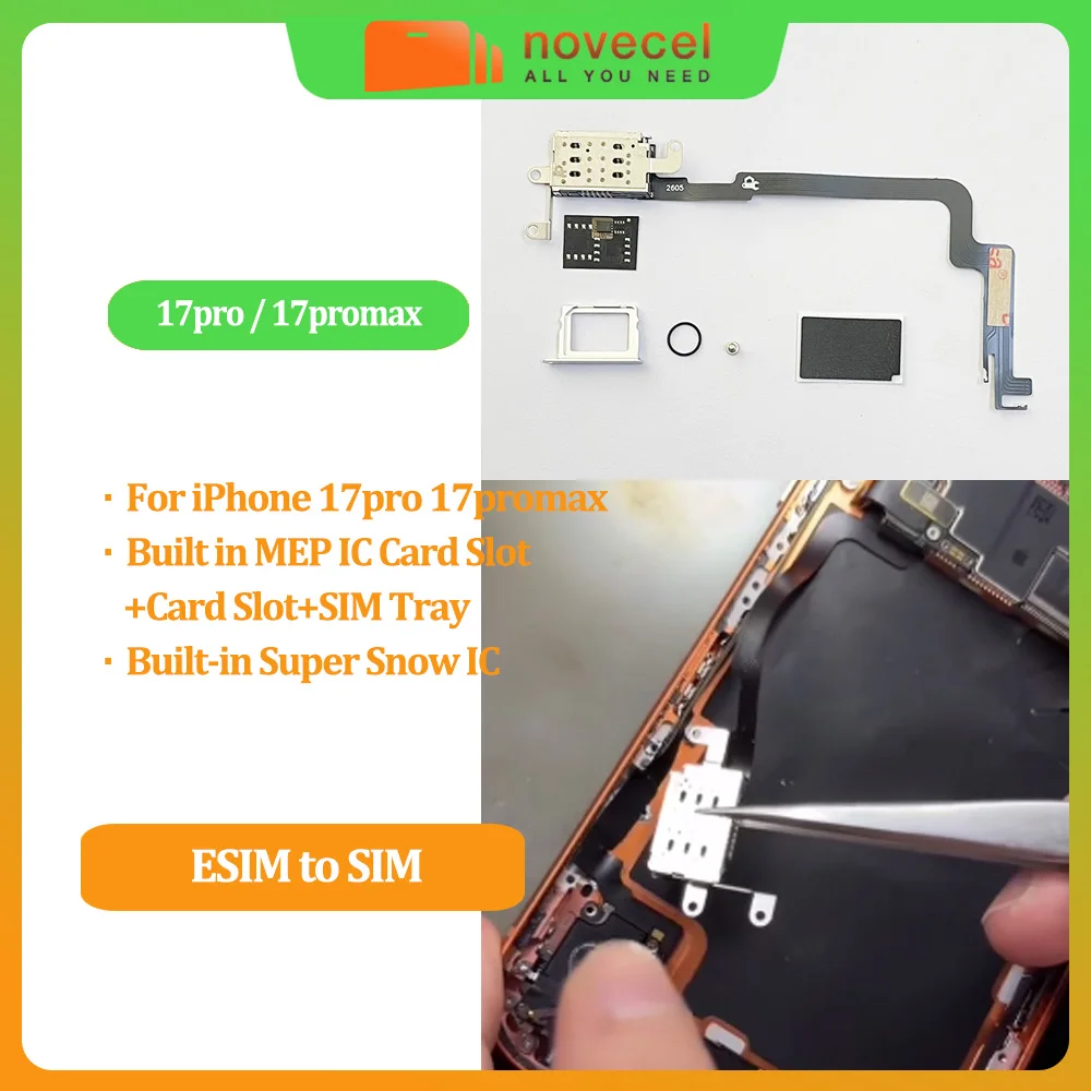Встроенный слот для IC-карты + слот для SIM-карты + лоток для SIM-карты + Super Snow IC для iPhone 17 Pro 17 Pro Max, версия для США, гибкий кабель eSIM-SIM ле
Встроенный слот для IC-карты + слот для SIM-карты + лоток для SIM-карты + Super Snow IC для iPhone 17 Pro 17 Pro Max, версия для США, гибкий кабель eSIM-SIM ле