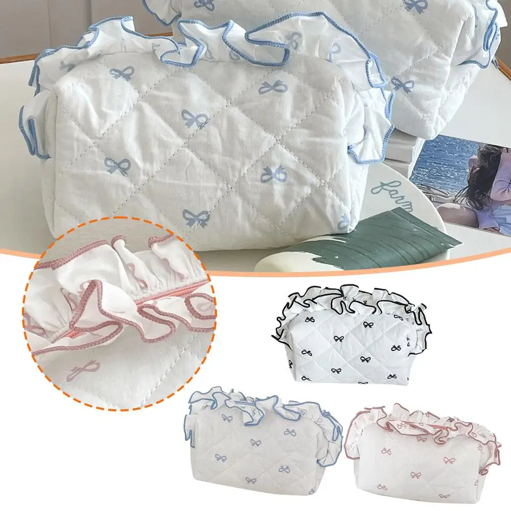 Portable Ruffle Bow Women's Cosmetic Bag Sweet Design Makeup Case Ladies Storage Handbags Travel Bags Clutch Simple Q9L9
Portable Ruffle Bow Women's Cosmetic Bag Sweet Design Makeup Case Ladies Storage Handbags Travel Bags Clutch Simple Q9L9