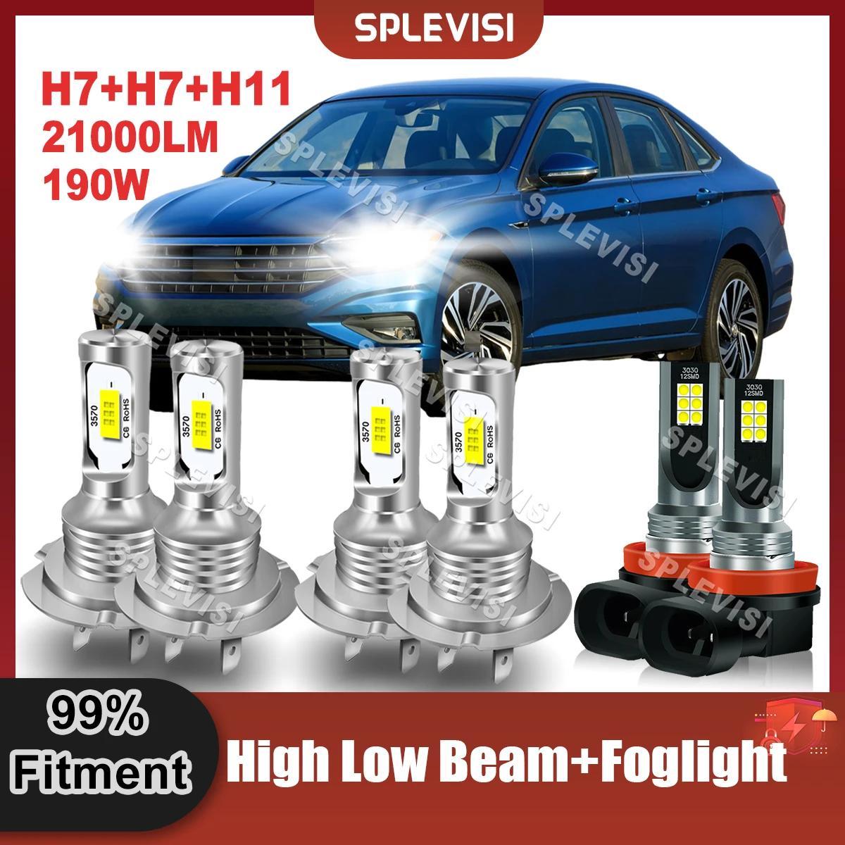 Plug And Play LED Headlight H7 High Beam+H7 Low Beam+H11 Foglight Brighte White 9V-24V For VW Jetta 2015 2016 2017 2018 2019
Plug And Play LED Headlight H7 High Beam+H7 Low Beam+H11 Foglight Brighte White 9V-24V For VW Jetta 2015 2016 2017 2018 2019