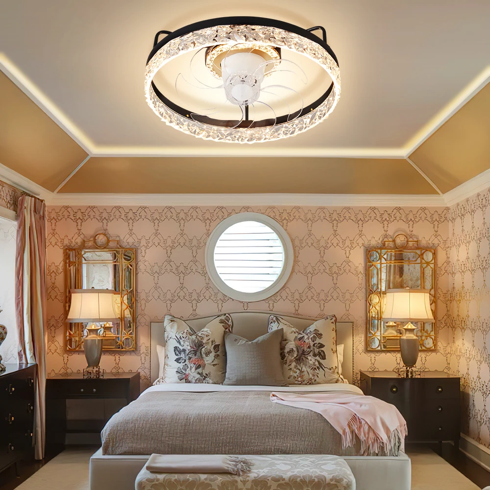 Low Profile 3 Color Dimmable Crystal Chandelier Smart Dc Motor App Control Modern LED Luxury Ceiling Fan With Light And Remote
Low Profile 3 Color Dimmable Crystal Chandelier Smart Dc Motor App Control Modern LED Luxury Ceiling Fan With Light And Remote