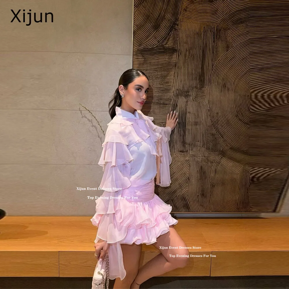 Xijun Elegant Pink Chiffon Short Evening Dresses Tiered A-Line Mini Prom Dresses Summer Dubai Formal Prom Gowns 2026 Customized
Xijun Elegant Pink Chiffon Short Evening Dresses Tiered A-Line Mini Prom Dresses Summer Dubai Formal Prom Gowns 2026 Customized
