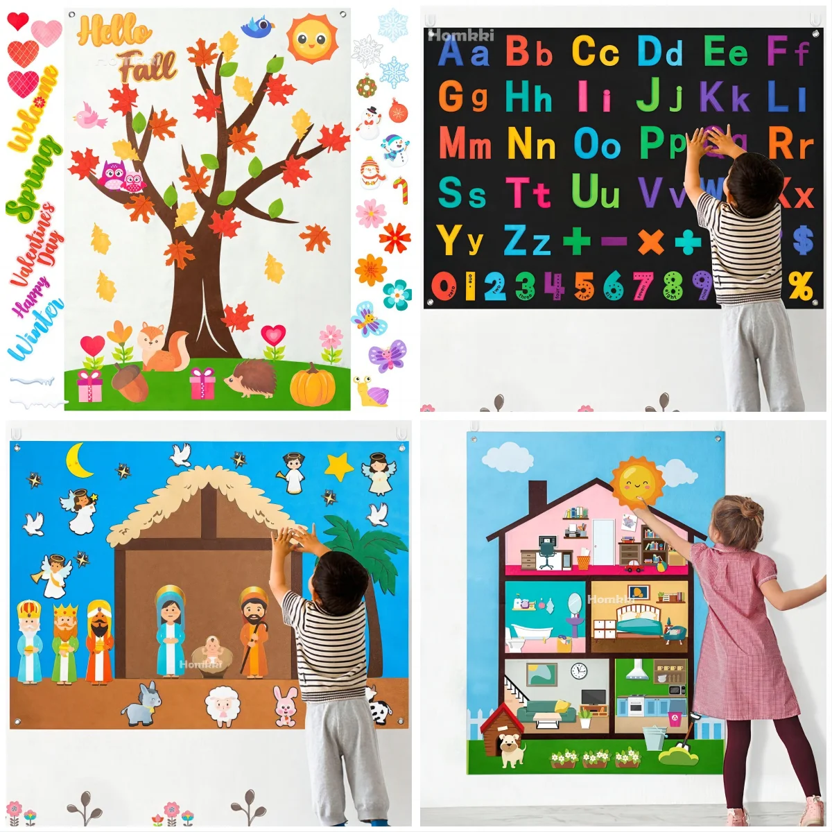 DIY Making Felt Story Board Kit for Kids Handmade Class Learning Alphanumeric Farm Animals Supplies Room Wall Hanging Banner
DIY Making Felt Story Board Kit for Kids Handmade Class Learning Alphanumeric Farm Animals Supplies Room Wall Hanging Banner