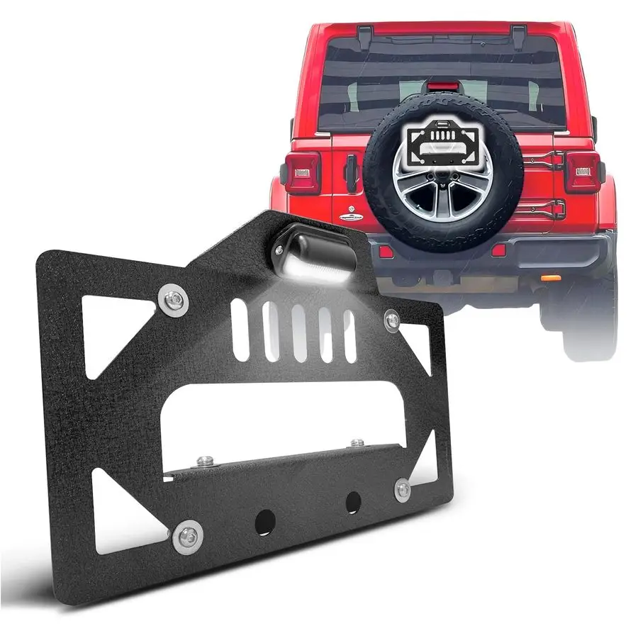 Tire License Plate Frame for Jeep Wrangler JL JLU Unlimited, 20182024, Compatible with 4XE Models
Tire License Plate Frame for Jeep Wrangler JL JLU Unlimited, 20182024, Compatible with 4XE Models