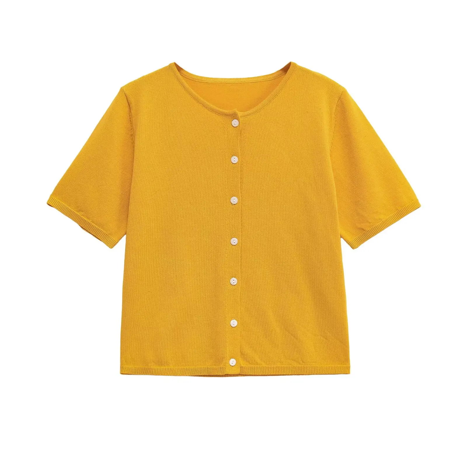 MYST&ZA2025 summer new women's casual fashion simple comfortable versatile round neck short-sleeved knitted jacket
MYST&ZA2025 summer new women's casual fashion simple comfortable versatile round neck short-sleeved knitted jacket
