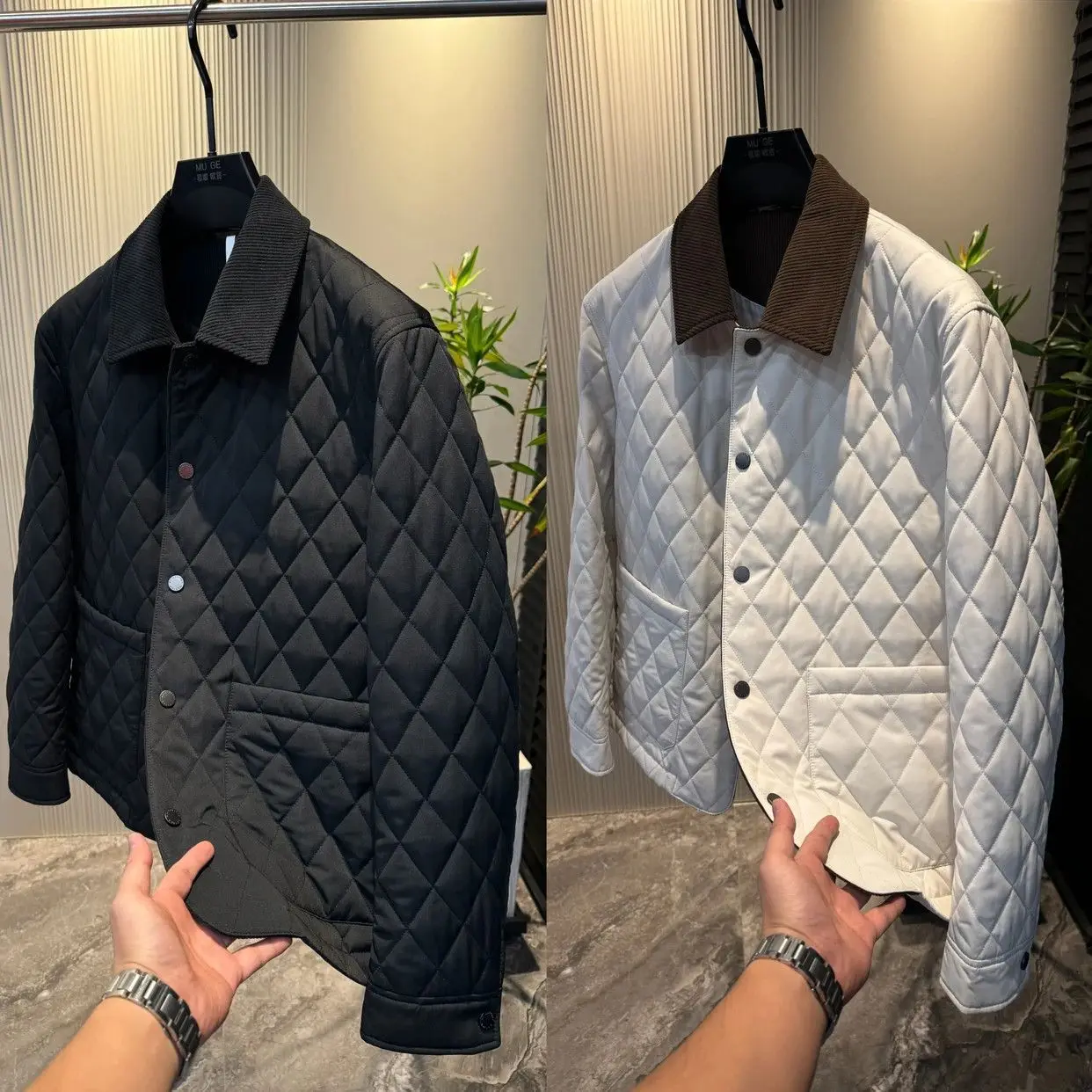 Faionable ort Lightweight Warmth Diamond Pattern Cotton Jaet Pure Color Slim Fit Korean Sle Men's Outerwear Coat
Faionable ort Lightweight Warmth Diamond Pattern Cotton Jaet Pure Color Slim Fit Korean Sle Men's Outerwear Coat
