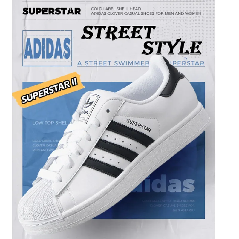 Adidas Trefoil Classic Superstar II, Retro Shell Toe Trendy Unisex Sports Sneakers IH8659
Adidas Trefoil Classic Superstar II, Retro Shell Toe Trendy Unisex Sports Sneakers IH8659