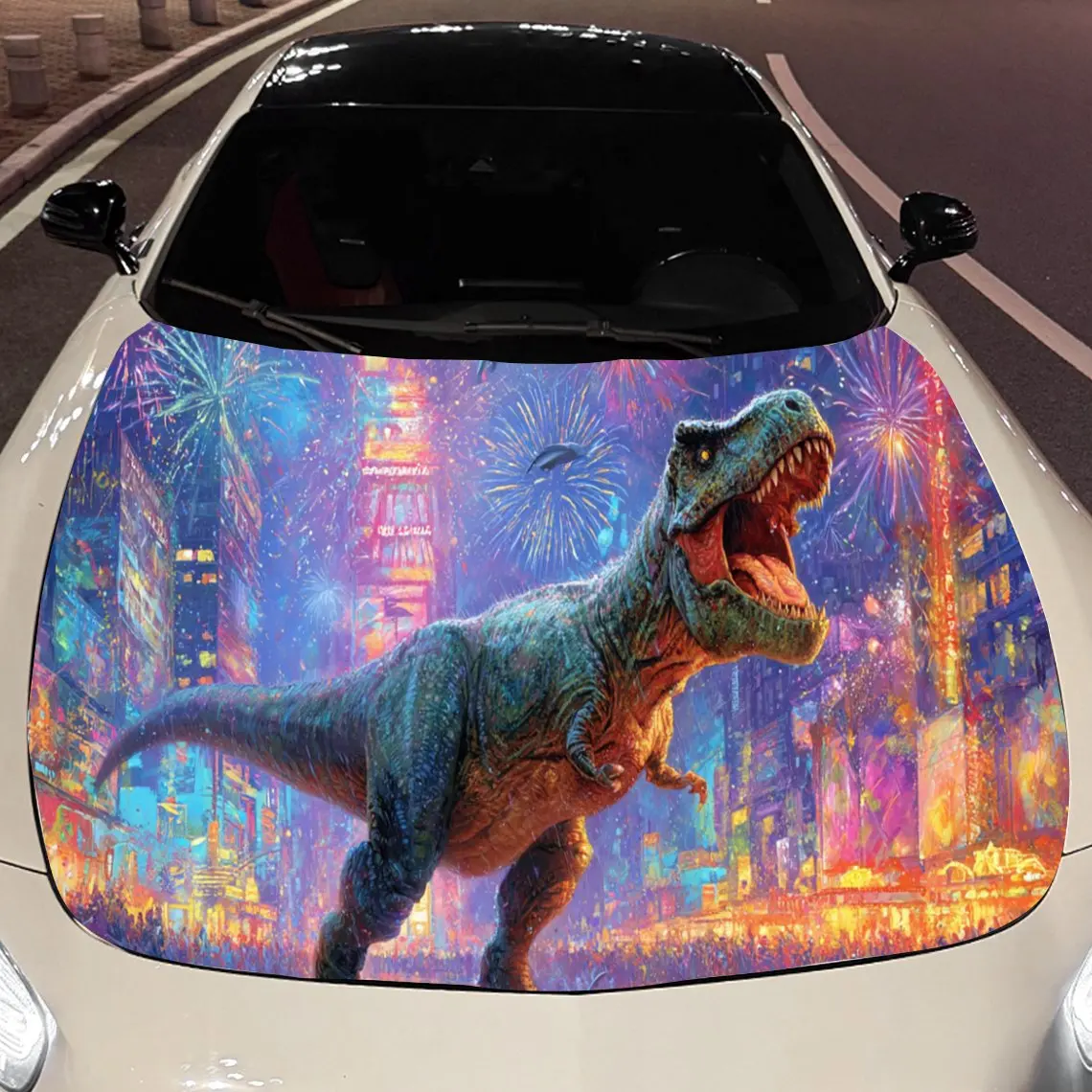 Powerful T - Rex in Cyber City Car Hood Sticker, Waterproof Self-adhesive Vehicle Vinyl Wraps Decal, Trendy Auto Exterior Decora
Powerful T - Rex in Cyber City Car Hood Sticker, Waterproof Self-adhesive Vehicle Vinyl Wraps Decal, Trendy Auto Exterior Decora