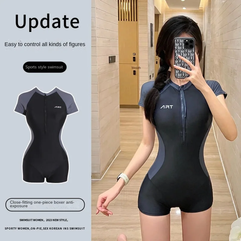 One-Piece Swimsuit Women's Popular Conservative Boxer Sexy Slimming Meat-Covering Bikini Swimming Training Swimsuit
One-Piece Swimsuit Women's Popular Conservative Boxer Sexy Slimming Meat-Covering Bikini Swimming Training Swimsuit
